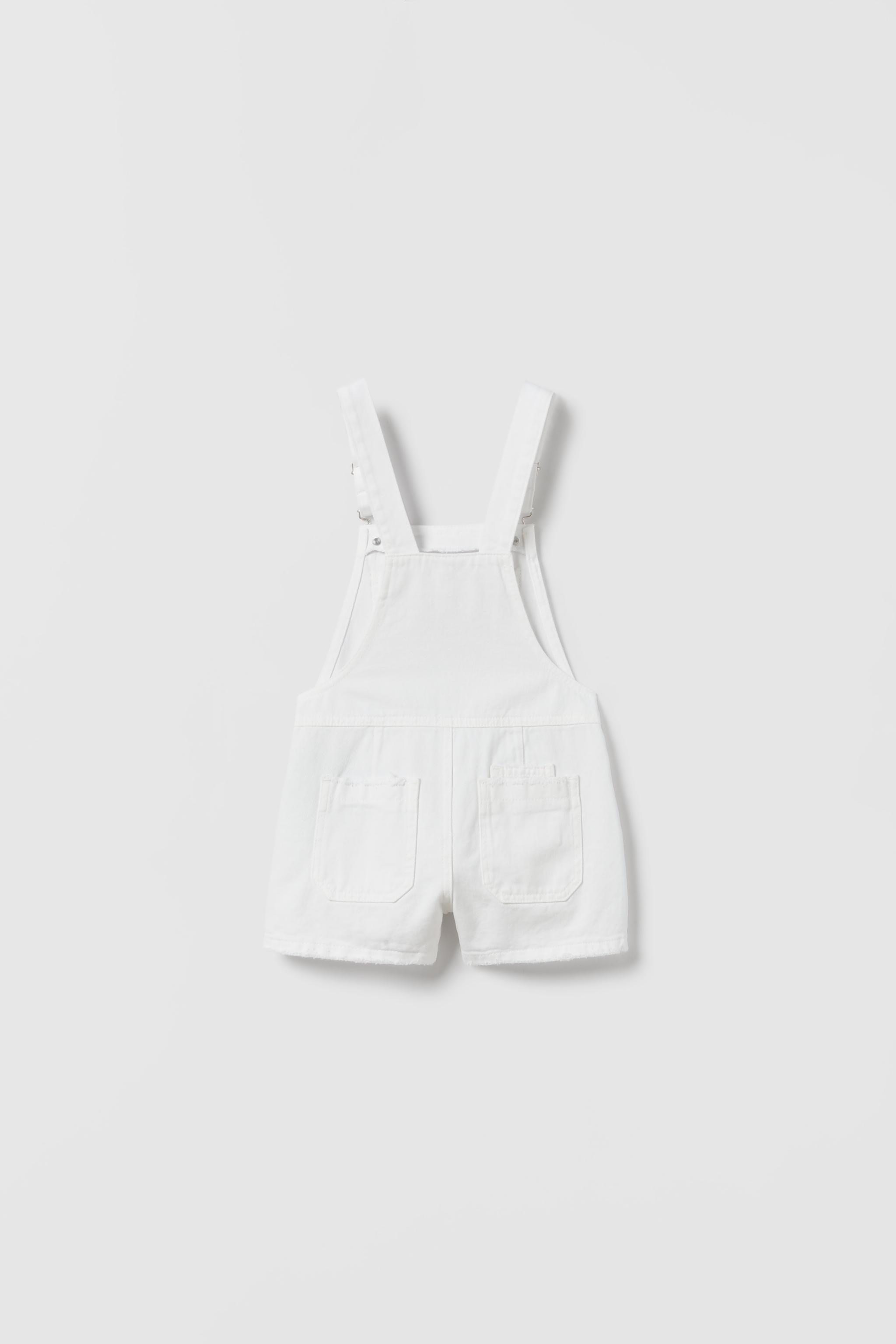 Zara white orders dungarees